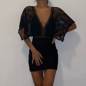 LF / Into lace cape mini dress